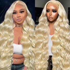 613 13x6 Lace Front Wig Human Hair 200 Density 26 Inch Blonde Wig Human Hair 613 HD Lace Frontal Wigs Human Hair 13x6 Body Wave Blonde Lace Front Wigs Human Hair Pre Plucked with Baby Hair for Women