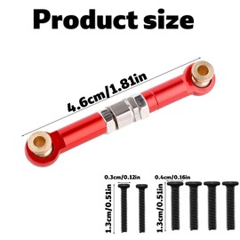 BOXOB 2pcs Upgrade Metal Steering Linkage Parts Pull Rod Arm Tie Rod for 1/14 MJX Hyper Go H14BM 14209 14210 RC Car Steering Linkage Accessories (Red)