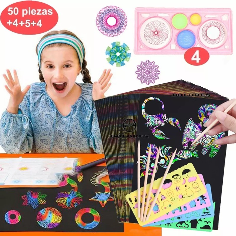 Rainbow Scratch Paper Art Pintura Cinturón Bolígraf Molde 50