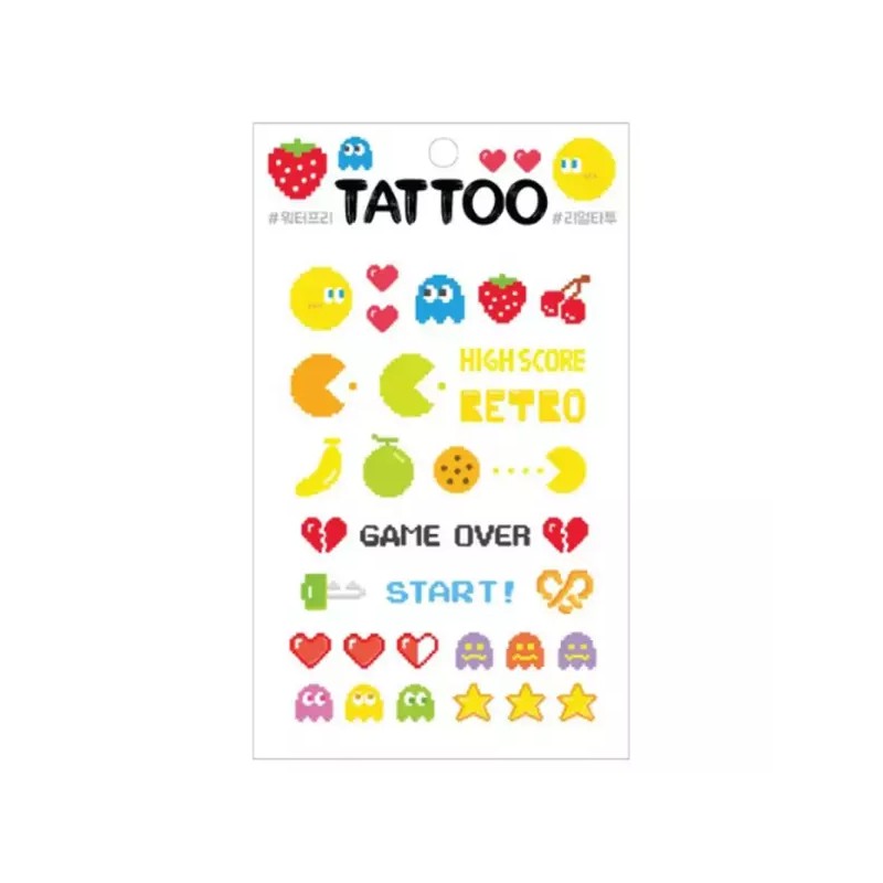 쁘띠 타투 스티커 도트 레트로 패션 컬러 Petite Tattoo Sticker