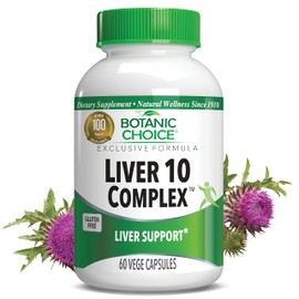 Botanic Choice Liver 10 Complex - Premium Liver Health Support and Wellness Supplement - Natural Herbal Blend with Milk Thistle Extract, Lecithin, and Curcumin C3-60 Pills