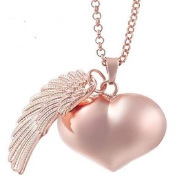 Collar Llamador de Angel - MI CORAZON ROSADO - Colgante Dije Esfera con Cascabel, Proteccion y Armonia Amuleto Espiritual Energia Positiva Regalo Especial para Mujer Angeles de la Guarda Amuleto de Proteccion Talisman- VA077 Rosa - Esfera integrada