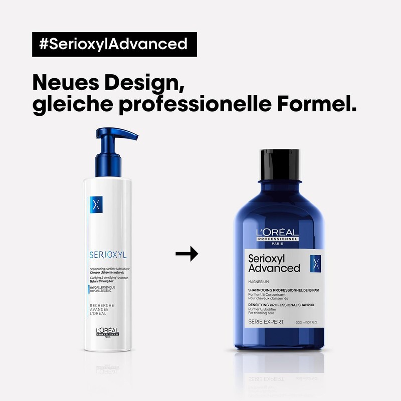 L'Oréal Professionnel Strengthening Hair Shampoo for Thinning Hair, Serioxyl Advanced