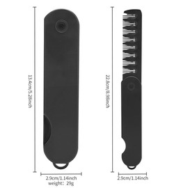 NestNook 2-in-1 Folding Comb - Portable Hair Clipper for Travel, Oil Comb, Back Comb, Wide-Tooth Texture - Black 1pc