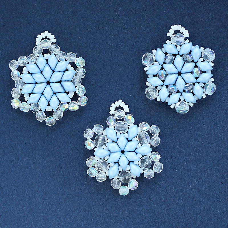 Exclusive 3 Snowflakes Bead Set (DIY Bead Jewellery Making) -