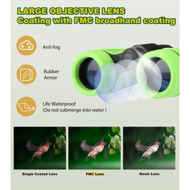 Binoculars for Kids, Kids Binoculars for 3-12 Years Boys and Girls Valentines Day Gifts for Kids Toy Binoculars for Bird Watching, Educational Insights, Camping, Science, Detective