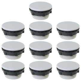 Heyous 10PCS 30mm Grey Plastic Push Button Switch Hole Panel Plugs Button Box Hole Plug Distribution Box Panel Plug Indicator Lamp Push Button Switch Protective Cover for Emergency Stop Switch