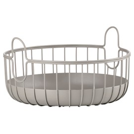 Zone Denmark Inu Small Metal Storage Basket for Kitchen, Bathroom, Children's Room, Home Office, Diameter 22 cm, Height 8 cm, Taupe