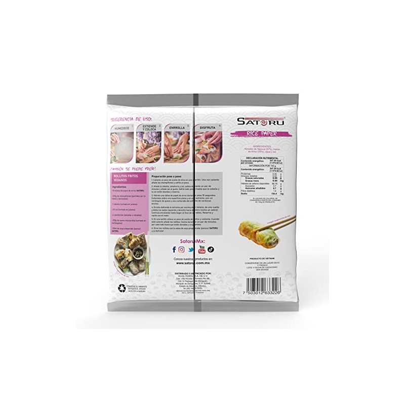 Satoru Papel de Arroz, Característico a papel arroz, 10 piezas