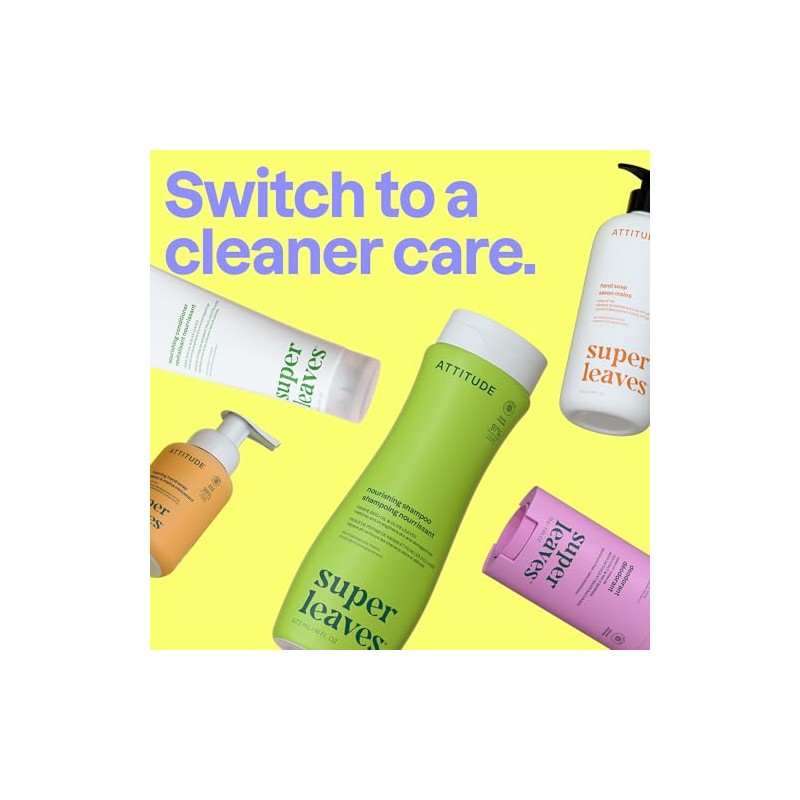 Attitude Natural Shampoo - Clarifying, White Tea and Lemon Leaves,