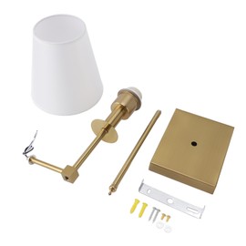 E26 E27 Wall Lampshade Retro Industrial Fabric Wall Light Shade for Living Room Bedroom Corridor White 110‑220V