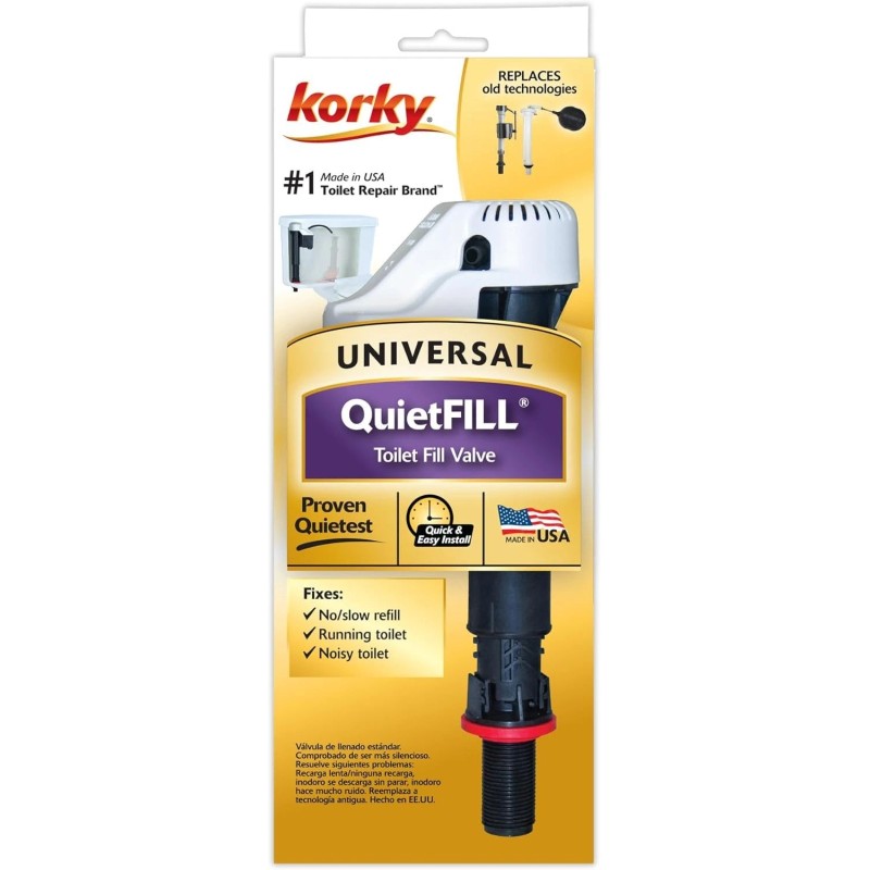 Korky Quietfill Toilet Fill Valve - Universal Fits 99% of