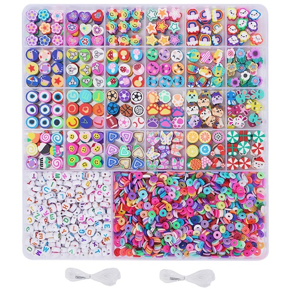 Minnhua 2300 Pieces Beads for Bracelets, 26 Styles Bead Set