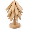 Beech Wooden Tree Coaster Set - Foldable Heat Resistant Mat