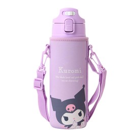 Sanrio 091057 Stainless Steel Bottle with Cover, Chromi, For Kids, Cold Insulation, Capacity: 16.5 fl oz (470 ml) with Name Space, One-touch Open, Direct Drinking