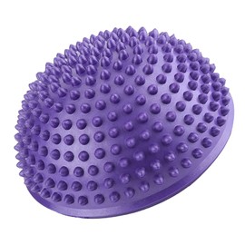 Yctze Inflatable PVC Half Yoga Balls for Foot Massages, Fitness Balance Trainer with Spiky Massage Points for Foot Wakers and Training Exercises (Purple)