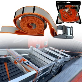 MULTUS Orange Reflective Cambuckle Cargo Truck Tie Down Strap for Hunting Boat Trailer Camping Canoe Kayak Lawn Equipment Gear – 9 Foot Polyester Strap - 3 Pack