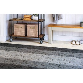 Custom Size Hallway Runner Rug Damask Grey Color 31 inch Wide Select Your Length Non-Slip (Skid Resistance) Rubber Backing 5 feet x 31 inch