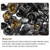 QUARKZMAN Pack of 50 Black Golden Rhinestone Rivets, 8 mm