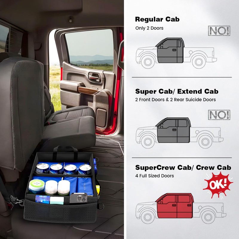 Autofit Under Seat Truck Organizer Storage Box with Removable Divider