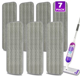 7 Count Reusable Mop Pads for Swiffer PowerMop -MEXERRIS Microfiber Wet Mops Refills PowerMop Pads Machine Washable Hard Wood Floor Mop Pads Replacement for 13''-15'' Spray Floor Mops