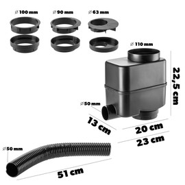 KADAX Rainwater Collector for Garden, Rainwater Barrel for Easy and Quick Assembly, Lifespan Rainwater Tank, Plastic Rain Thief (Black)