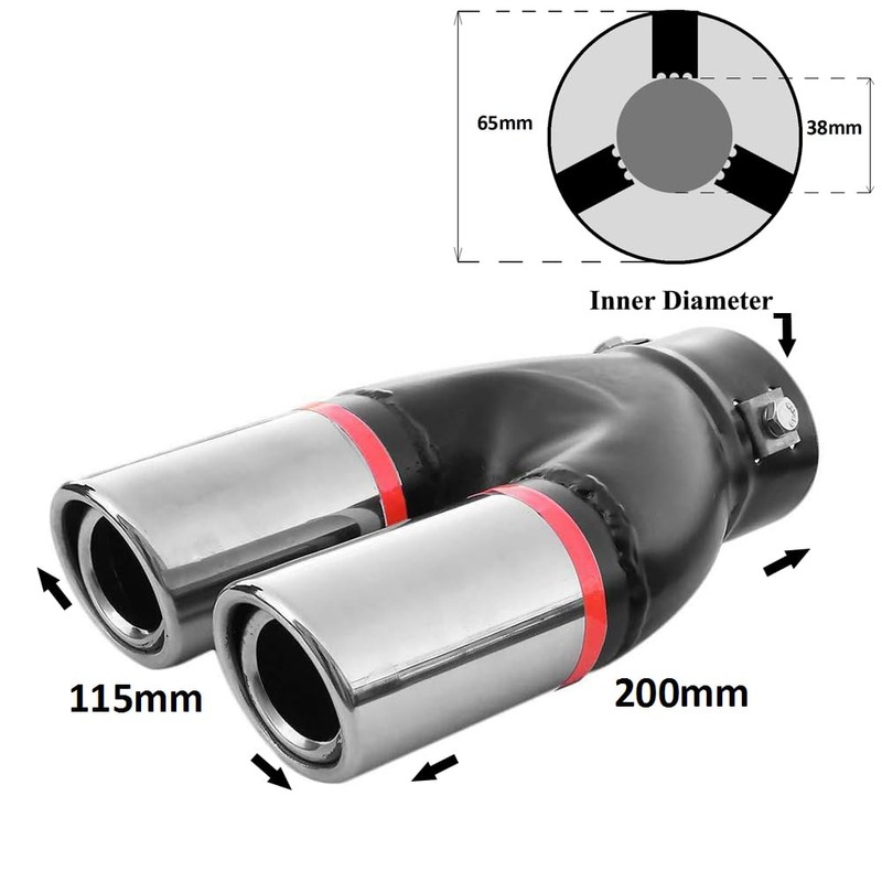 Exhaust Trim Tailpipe Universal Silencer Stainless Steel Round up to