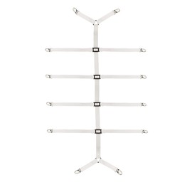 Eopocdor Bed Sheet Tensioner, Adjustable, Mattress Holder, Elastic Sheet Tensioner with Metal Clip for Bed Sheet, Mattress, or Sofa (White)