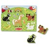 Melissa & Doug Neighborhood Pets Wooden Peg Puzzle (6 pcs)