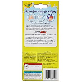 Crayola® Ultra-Clean Washable Color Markers, Thin Line, Assorted Classic Colors, Box Of 8