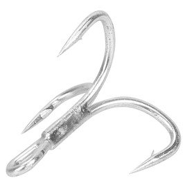 Fishing Hooks, Fishing Hook Sharpened Barbed High Strength Metal Treble Hooks Fishhook (10pcs*1/0#) Fishing Treble Hooks