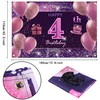 IMISI 4th Birthday Decorations - Happy Birthday Banner, Pink Backdrop