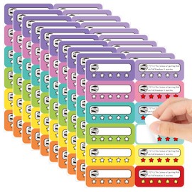 L1rabe Book Review Rating Stickers - 10 Sheets Colorful Book Review Tracker, Back to School Self-Stick Literary Log Labels for Journals, Bookish Gifts for Bookworm Reading Lovers Students Teachers