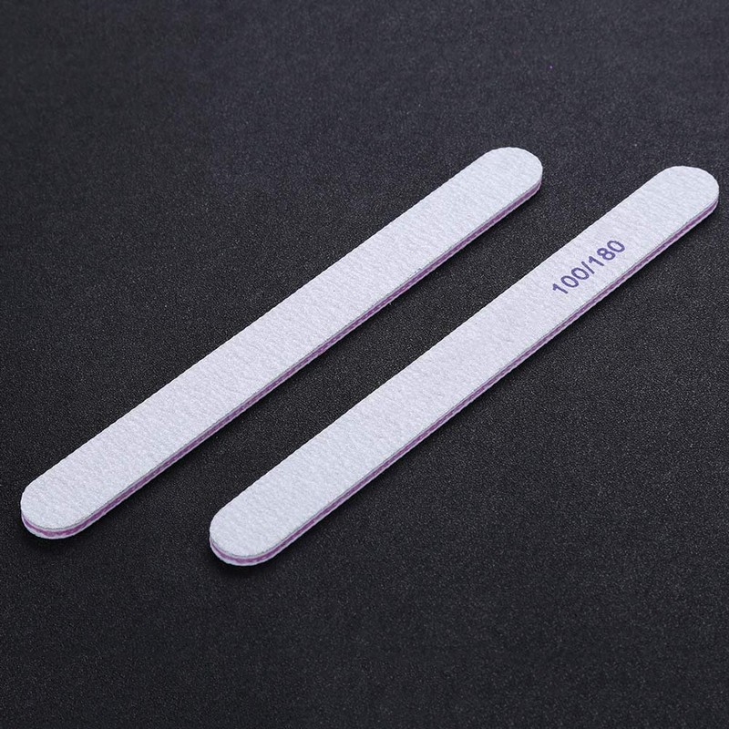 50Pcs Nail Files Double Sided Emery Board 100/180 Grit Washable