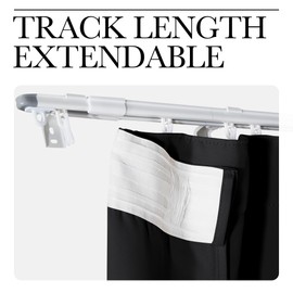 NICETOWN Doorway Curtain & Track Set, Blackout French Door Curtain with Smooth Track for Closet/Bay, Thermal Insulated Temporary Door for Living Room/Bedrrom Privacy, W 34 x L 80 in, Black, 1 Panel