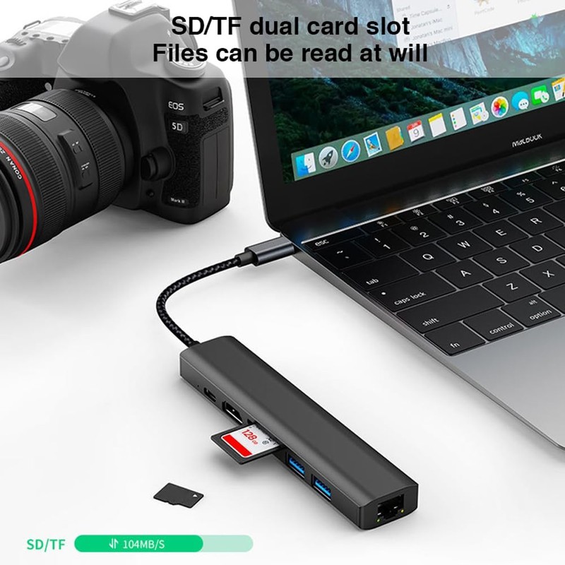Bolwins Q18CS USB-C Hub 7-in-1, USB Type-C to HDMI 4K,