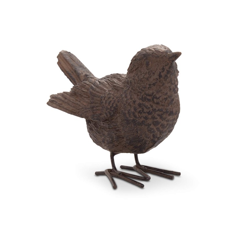 Pair of Detailed Resin Wren Bird Ornaments for Home or