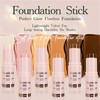 Riroenst 3 Count Matte Foundation Stick Makeup, Medium Coverage Buildable,