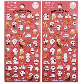 PP Stickers 2 Sheets Cute Panda Japanese Foods Sushi Cartoon Decal Tape Stickers DIY Decor Scrapbooking Classroom & School Foam Stickers Scrapbooking for Kids