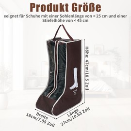 Chanumetal 2 Stück Stiefeltasche, Reitstiefeltasche für Stiefel Aufbewahrung, Schuhtasche Reise mit Tragegriff Oben, Schuhbeutel Reise, Reitstiefel Damen, Skistiefeltasche (Braun)