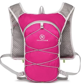 KAMCYCLE Hydration Backpack, Ultralight Trail Running Backpack, Running Vest, Running Vest, Women and Men, Backpack for Running, Marathon, Cycling, Jogging, Trail Running Backpack (Pink with Bubble