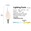 OPALRAY C35 4W(40W Incandescent Equivalent) LED Candelabra Bulb, Dimmable, Warm