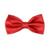 BrightPocket Mens Bow Tie Classic Solid Satin Color Pre Tied