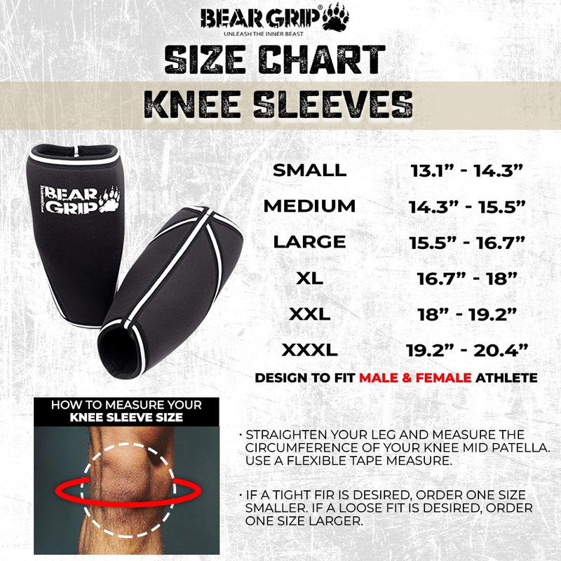 Bear Grip Premium 7 mm Compression and Support KNEE HIGH