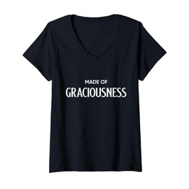 Womens Made Of Graciousness Men Women Motivation Quote Saying V-Neck T-Shirt