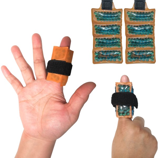 BodyMoves Paquete de gel para dedos y dedos, reutilizable, terapia caliente y fría para lesiones de dedos rotos, dolor en los nudillos, fractura de articulaciones, crioterapia, esguinces, fascitis (2 unidades, gel de dedos)