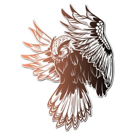 Dark Spark Decals Majestic Flying Colorful Owl - 12 Inch Full Color Vinyl Decal for Indoor or Outdoor use, Cars, Laptops, Décor, Windows, and More