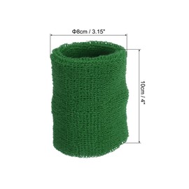 PATIKIL 2pcs 8x10cm Sports Wristbands Sweat-absorbent Great for Tennis, Basketball, Running, Etc Cotton Terry Cloth Wrist Sweatband Dark Green