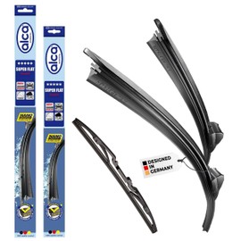 alca® Windscreen Wiper Set with Rear Wiper for Ford Fiesta V (11.2001-06.2008) Super Flat Bar Wiper Front and Rear Wiper