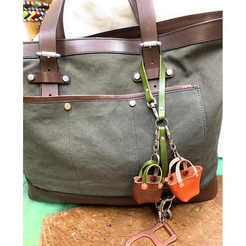 okuda-belt Tochigi Leather, Bag Charm, Key Ring, Carabiner, Tote Bag,